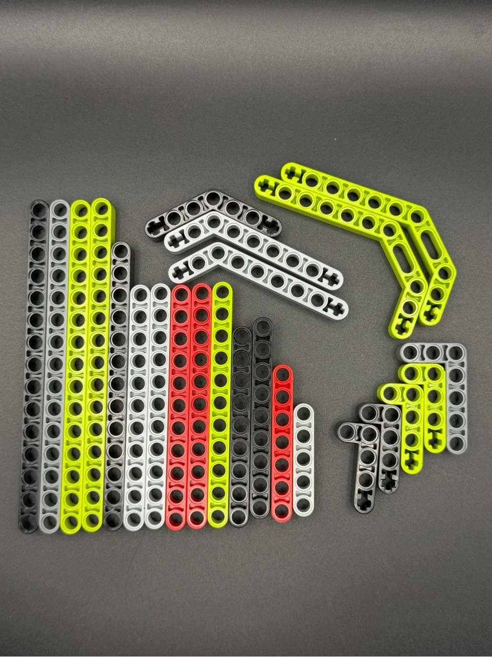 Lego Technic Liftarm Beam Set - Black, Lime Green, Light Gray, Red